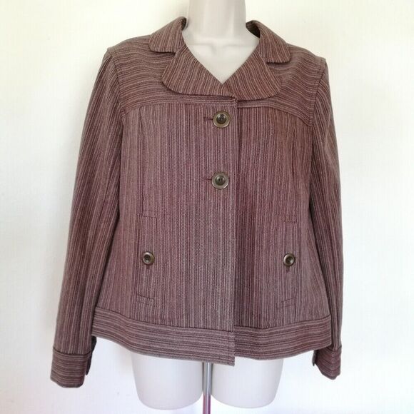 Christopher & Banks Jackets & Blazers - Christopher & Banks Women's Size S Cotton Stretch Brown 2-Button Twill Blazer